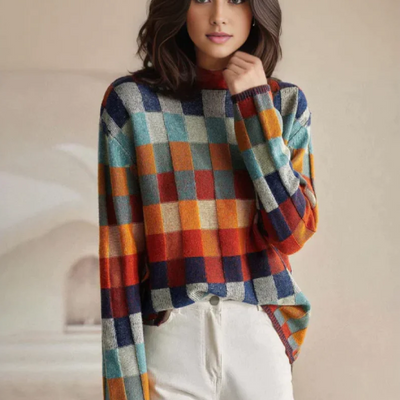 Rio™ | Colourful Patchwork Turtleneck Sweater