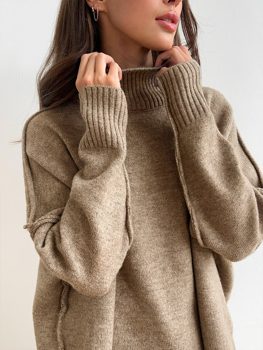 Morwen - Oversized Turtle-Neck Knitted Two-Piece Set