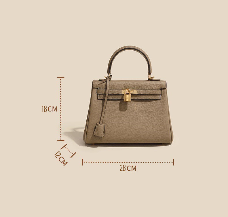 The Abby | Luxury Taupe Leather Handbag – Elegant & Timeless