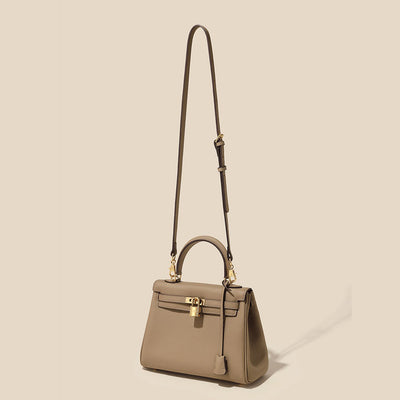 The Abby | Luxury Taupe Leather Handbag – Elegant & Timeless