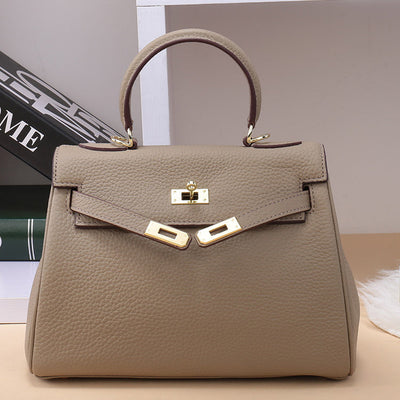 The Abby | Luxury Taupe Leather Handbag – Elegant & Timeless