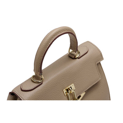 The Abby | Luxury Taupe Leather Handbag – Elegant & Timeless