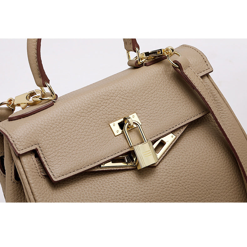 The Abby | Luxury Taupe Leather Handbag – Elegant & Timeless