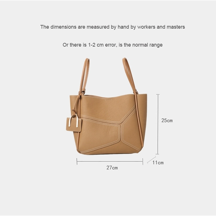 Evadne | Elegant Structured Leather Tote Bag – Modern Minimalism with a Chic Edge