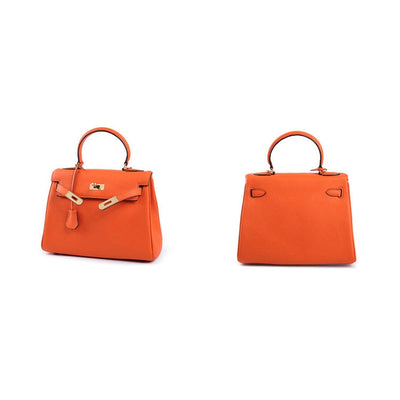 The Abby | Luxury Orange Leather Handbag – Bold & Elegant