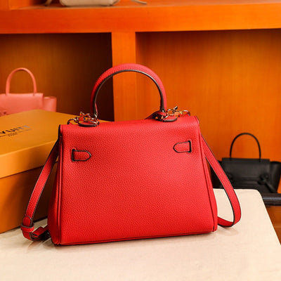 The Abby | Luxury Red Leather Handbag – Bold & Elegant