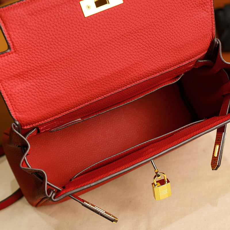 The Abby | Luxury Red Leather Handbag – Bold & Elegant