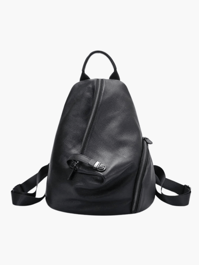 Zoe | Modern Leather Backpack with Unique Zipper Details